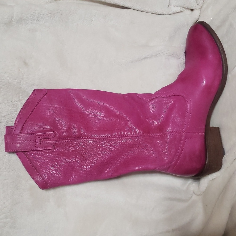 Frye hot pink cowgirl boots sz 7